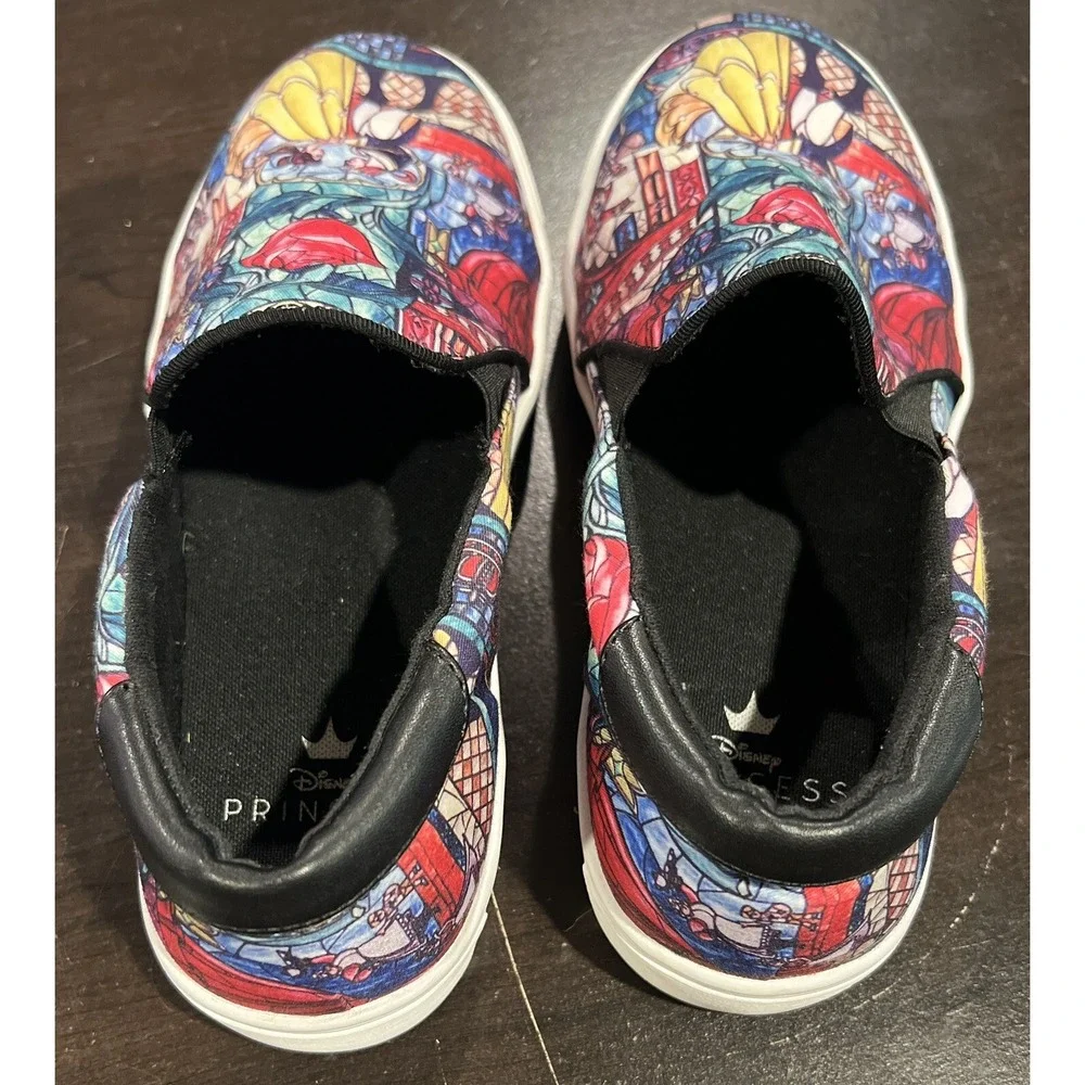 Disney Princess Beauty &‎ The Beast Slip On Canvas Wide Width Shoes Size 6WW